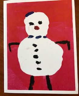 Snowman card on red - Prisoner Training &amp; Placements