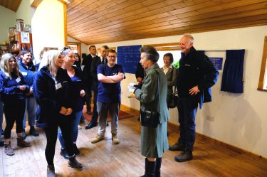 Royal recognition – The Princess Royal visits LandWorks - Prisoner Training & Placements LandWorks Trainees Presenting Gifts 375x249 - Prisoner Training & Placements