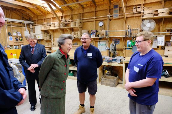 Royal recognition – The Princess Royal visits LandWorks - Prisoner Training & Placements Wood Workshop 574x382 - Prisoner Training & Placements